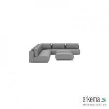 Luxury loungeset corner 340x560 +2 hockers Steel (links)