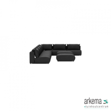 Luxury loungeset corner 340x560 +2 hockers Anthracite (links)