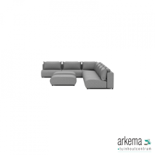 Luxury loungeset corner 340x560 +2 hockers Steel (rechts)