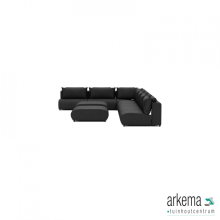 Luxury loungeset corner 340x560 +2 hockers Anthracite (rechts)