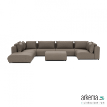 Luxury loungeset u-sofa 230x460x230 + 2 hockers Charcoal