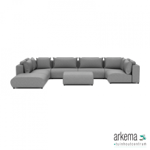 Luxury loungeset u-sofa 230x460x230 + 2 hockers Steel