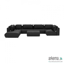 Luxury loungeset u-sofa 230x460x230 + 2 hockers Anthracite
