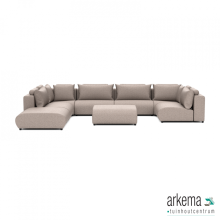 Luxury loungeset u-sofa 230x460x230 + 2 hockers Light Taupe