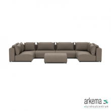 Luxury loungeset u-sofa 230x460x230 + hocker Charcoal
