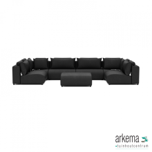 Luxury loungeset u-sofa 230x460x230 + hocker Anthracite