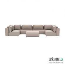 Luxury loungeset u-sofa 230x460x230 + hocker Light Taupe