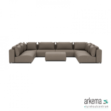 Luxury loungeset u-sofa 340x460x340 + hocker Charcoal