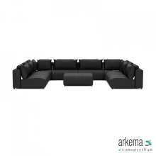 Luxury loungeset u-sofa 340x460x340 + hocker Anthracite