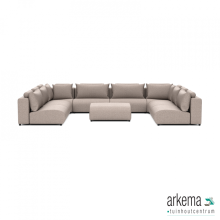 Luxury loungeset u-sofa 340x460x340 + hocker Light Taupe