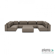 Luxury loungeset u-sofa 340x460x340 + 2 hockers Charcoal