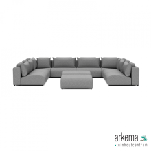 Luxury loungeset u-sofa 340x460x340 + 2 hockers Steel