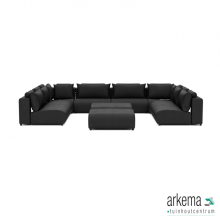 Luxury loungeset u-sofa 340x460x340 + 2 hockers Anthracite