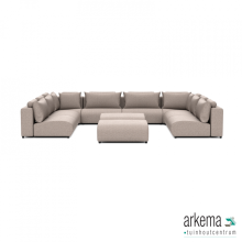 Luxury loungeset u-sofa 340x460x340 + 2 hockers Light Taupe