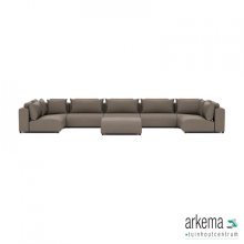 Luxury loungeset u-sofa 230x570x230 + hocker Charcoal
