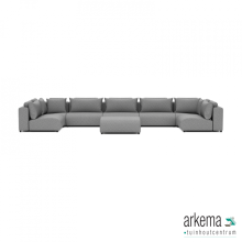Luxury loungeset u-sofa 230x570x230 + hocker steel