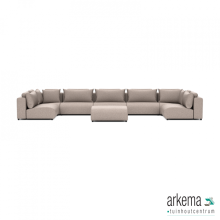 Luxury loungeset u-sofa 230x570x230 + hocker Light Taupe