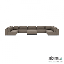 Luxury loungeset u-sofa 340x570x340 + hocker Charcoal