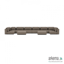 Luxury loungeset u-sofa 230x680x230 + 2 hockers Charcoal