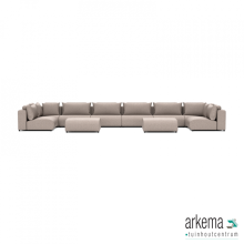 Luxury loungeset u-sofa 230x680x230 + 2 hockers Light Taupe