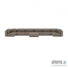 Luxury loungeset u-sofa 230x680x230 + hocker Charcoal