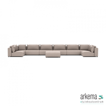 Luxury loungeset u-sofa 230x680x230 + hocker Light Taupe
