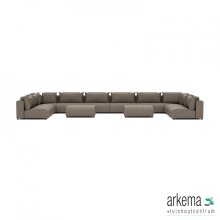 Luxury loungeset u-sofa 340x680x340 + 2 hockers Charcoal