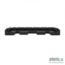 Luxury loungeset u-sofa 340x680x340 + 2 hockers Anthracite