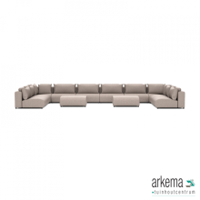 Luxury loungeset u-sofa 340x680x340 + 2 hockers Light Taupe