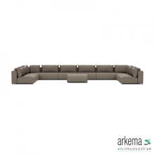 Luxury loungeset u-sofa 340x680x340 + hocker Charcoal