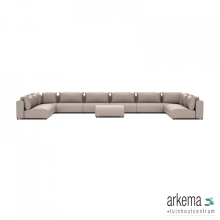 Luxury loungeset u-sofa 340x680x340 + hocker Light Taupe