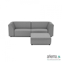 Chill loungeset 3-zits + hocker Steel