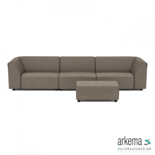 Chill loungeset 6-zits + hocker small Charcoal