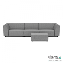Chill loungeset 6-zits + hocker small Steel