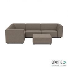Chill loungeset 6-zits hoek + hocker (links) Charcoal