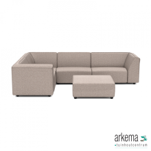 Chill loungeset 6-zits hoek + hocker (links) Light Taupe