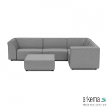 Chill loungeset 6-zits hoek + hocker (rechts) Steel