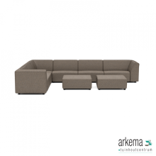 Chill loungeset 10-zits hoek + 2 hockers (links) Charcoal