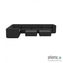Chill loungeset 10-zits hoek + 2 hockers (links) Anthracite