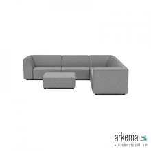 Chill loungeset 8-zits hoek + hocker (rechts) Steel