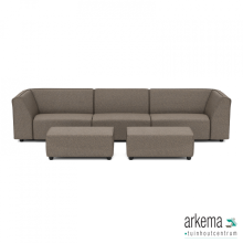 Chill loungeset 6-zits + 2 hockers small Charcoal