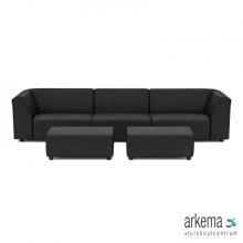 Chill loungeset 6-zits + 2 hockers small Anthracite