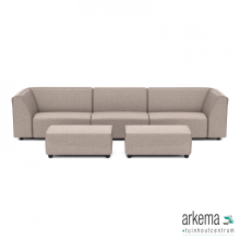 Chill loungeset 6-zits + 2 hockers small Light Taupe