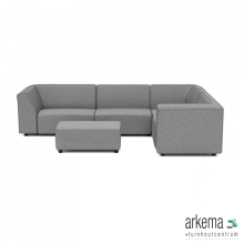 Chill loungeset 6-zits hoek + hocker small (rechts) Steel