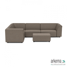 Chill loungeset 6-zits hoek + hocker small (links) Charcoal
