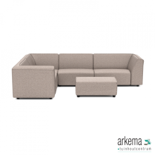 Chill loungeset 6-zits hoek + hocker S (links) Light Taupe