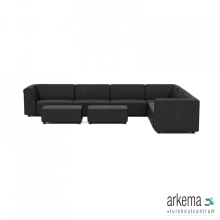 Chill loungeset 10-zits hoek + 2 hockers S (R) Anthracite