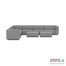 Chill loungeset 10-zits hoek + 2 hockers S (links) Steel