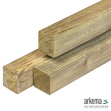 Grenen pergolapaal 6.8x6.8x180cm geïmpregneerd geschaafd 4rh