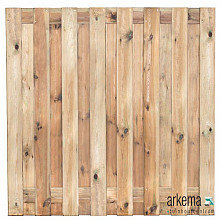 Tuinscherm Coevorden, groen geïmpregneerd grenen, RVS-geschroefd, 17-planks (15+2) 180 x 180 cm